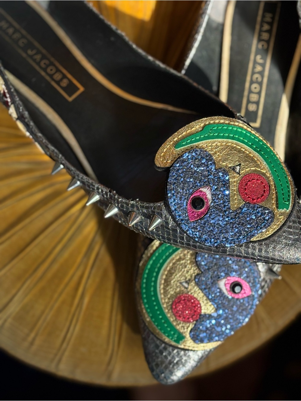 Rare! Marc Jacobs “Day & Night” Studded Moon Flats - Picture 4 of 14